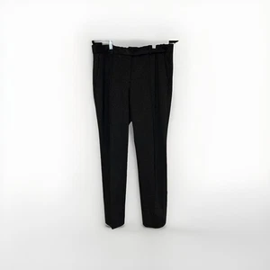 Theory Womens Pants Gray 12 Knit Twill Cotton Blend Pintuck Career Workwear - Picture 1 of 7