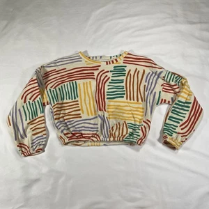 BOBO CHOSES Oversized Sweatshirt Patterned Crazy Lines Multicolor 8-9 134 cm - Picture 1 of 8