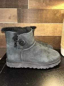 UGG Mini Bailey Button DAMEN Stiefel schwarz Größe 6 - Bild 1 von 11