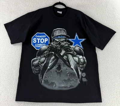 Camiseta de fan de los Dallas Cowboys para hombre talla 2XL negra con estampado gráfico manga corta informal Foto 1 de 4