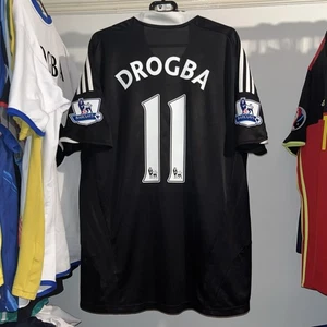 Chelsea 2008/09 Adidas Away Football Shirt Black Drogba 11 Mens XL 368089 - Picture 1 of 9