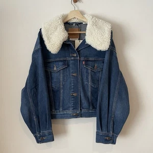 Levi’s Premium Big E Baby Bubble Trucker Jacke Damen abnehmbarer Kragen blau - Bild 1 von 11