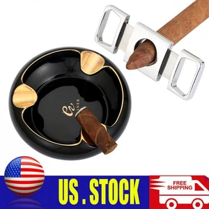 Cenicero de cerámica Galiner soporte para cigarros 3 quilates cortador de cigarros para fumar metal - Imagen 1 de 11