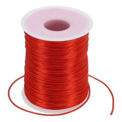 1.5mm x 109 Yard Nylon Satin Kordel für Armbänder Rot - Bild 1 von 4