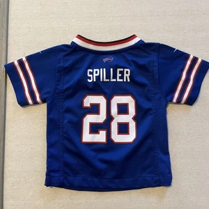 Camiseta de fútbol americano azul NFL Buffalo Bills #28 CJ Spiller bebé niño 18 meses - Imagen 1 de 4