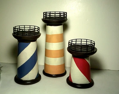 Lote de 3 Candelabros Pilar Faro Náutico de Mesa NUEVO *** SE DIVIDIRÁ Foto 1 de 4