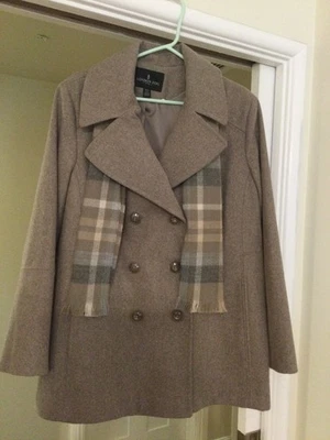 LONDON FOG WOMAN’S PEA COAT DOUBLE BREASTED WOOL JACKET - GRAY -XXL - Image 1 of 4