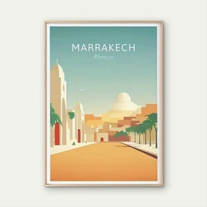 Marrakech Journey To The Heart Of Morocco Travel Poster Print Wall Art - Bild 1 von 2