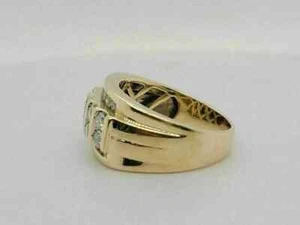 2Ct Round Cut Real Moissanite 14K Yellow Gold Finish Men's Engagement Ring - Picture 1 of 2