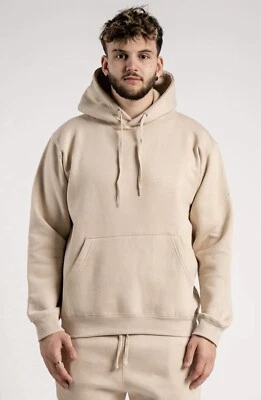 Sudadera grande con capucha de lana mezcla pesada Sand Foto 1 de 3