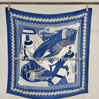 Sallys Boutique 16 Momme Twill Silk Wrap Scarf Aztec Print Square Shawl 35" - Image 1 of 4