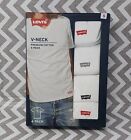 Levis Crewneck T-Shirt Mens Small White with Logo 4 Pack Premium Soft Cotton