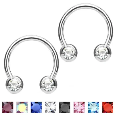 Piercing anillo tabique ceja tragus hélice labio nariz hélice hélice 2 piezas frontal circonita cúbica 16G Foto 1 de 3