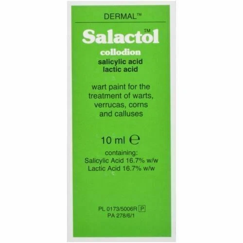 Salactol Wart Paint Fortreatment of Warts Verrucas Corns Calluses 10 Ml X2