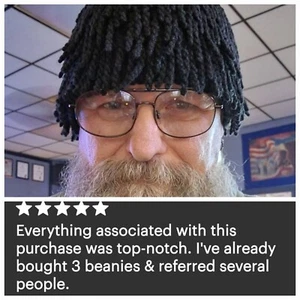 Billy Gibbons ZZ Top inspired African Nudu Hat. Dreadlocks beanie.Charc - Picture 1 of 11