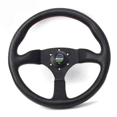 350mm 14" SPOON SPORT STYLE Genuine Leather Flat Steering Wheel HONDA - Image 1 of 4
