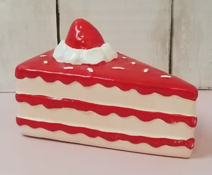 2023 Target Bullseye Valentine's Day Strawberry Cake Slice Ceramic Figurine NEW - Picture 1 of 6