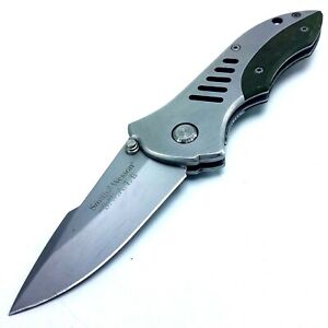 GRAY SMITH & WESSON S.W.A.T. II Folding Pocket Knife hunting fishing 