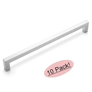 *Paquete de 10* Tirador moderno de mango de níquel satinado herrajes para gabinete Cosmas #14777-160SN - Imagen 1 de 1