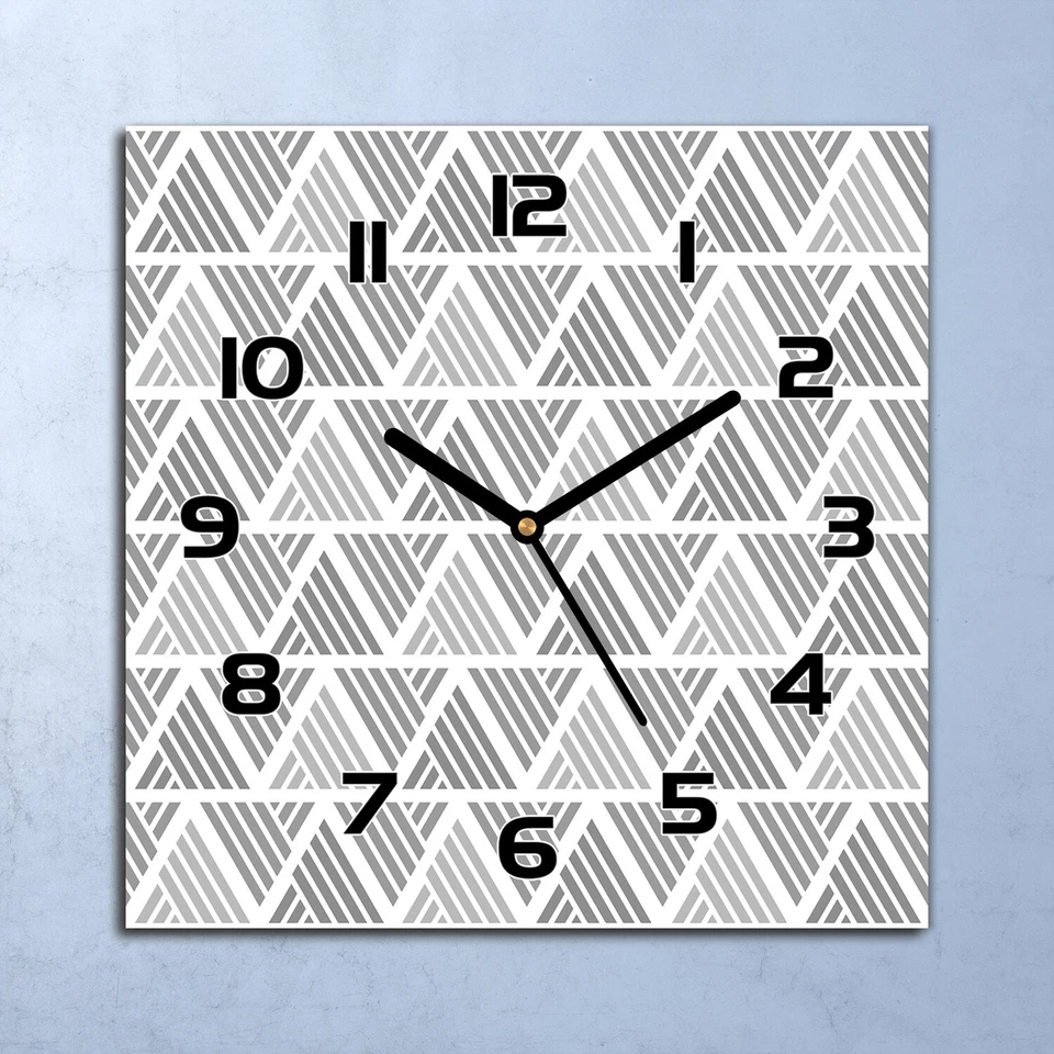 Horloge Murale En Verre moderne Moderne Triangle 30x30 - Photo 1/4