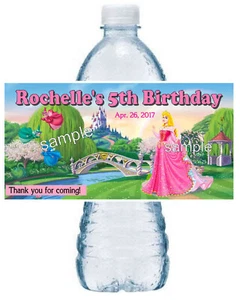 ETIQUETAS BOTELLAS DE AGUA FAVORES FIESTA CUMPLEAÑOS PRINCESA AURORA DISNEY - Imagen 1 de 1