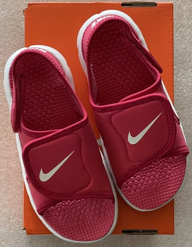 NUOVI sandali Nike taglia 9c Sunray Adjust 4 TD bianchi ciliegia bambina bambini nuovi con scatola