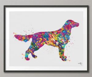 Recubrimiento plano Retriever acuarela estampado perro mascota regalo mascota pérdida regalo perro amor-550 - Imagen 1 de 6