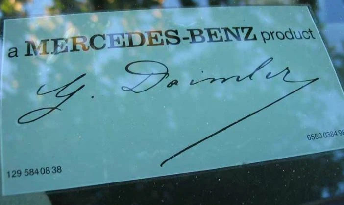 Etiqueta adhesiva Daimler Signature 1295840838 Mercedes R107 W126 W114 W123 W124 W115 - Imagen 1 de 1