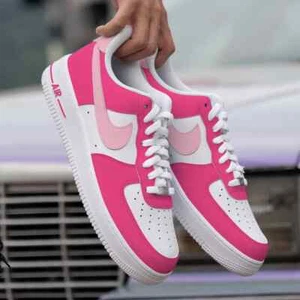 Air Force 1 Custom Shoes "Bubblegum Dreams Hot Pink Light" White Mens Womens - Picture 1 of 24