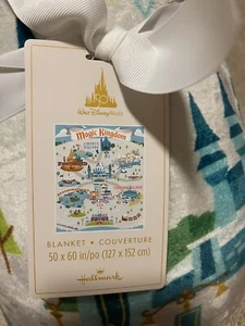 2022 Walt Disney World 50th Anniversary Hallmark Magic Kingdom Map Throw Blanket - Picture 1 of 7