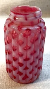 Northwood Cranberry/Opalescent Red Lattice Glass Salt Shaker - Picture 1 of 3