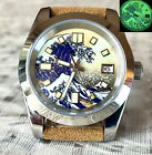 Custom Mod watch  / 40mm / Seiko NH35 Mechanical / Sapphire / Wave FULL LUMINOUS