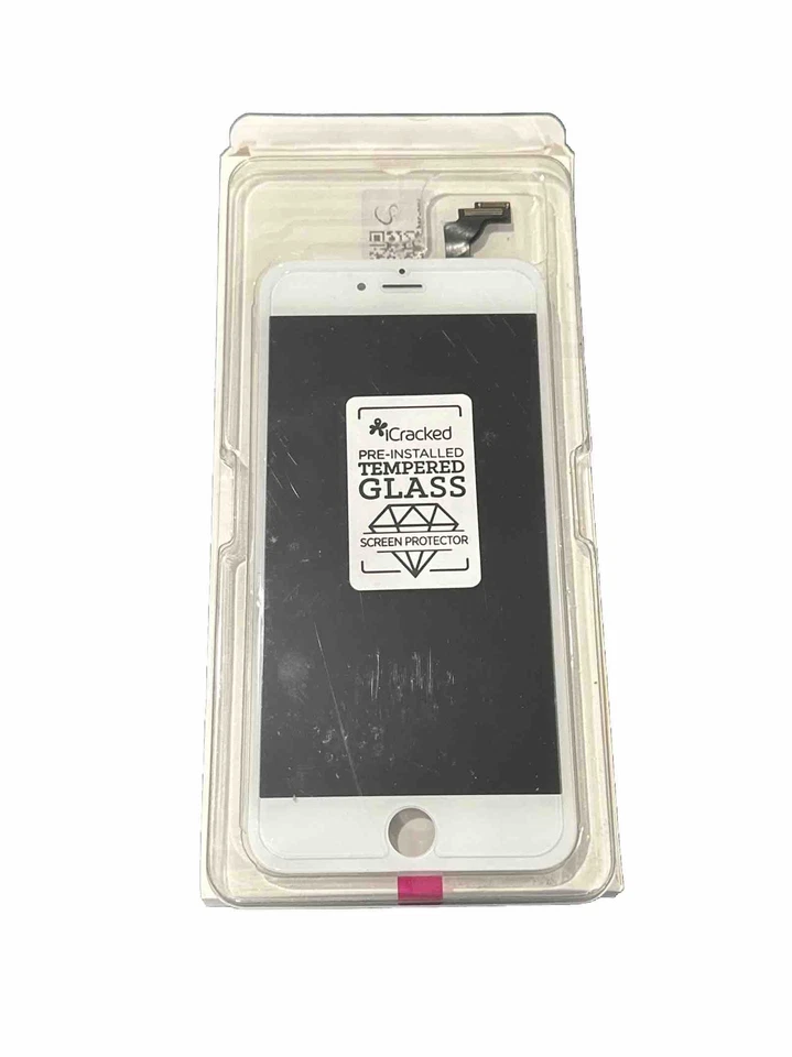 iPhone 6 Plus Digitizer (White) w/ Tempered Glass Screen Protector - Image 1 of 2