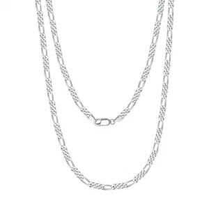 18k Gold Plated Sterling Silver 925 Figaro Chain Necklace ~ 24” 8.25g Men/women - Picture 1 of 2