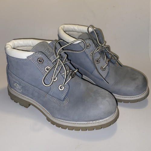 Stivaletti Timberland Blu Y2K Pelle Scamosciata Impermeabili Donna Taglia 7 W LEGGI