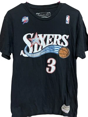 Camisa/camiseta vintage Mitchell&Ness Allen Iverson negra 2001 Salón de la Fama talla M Foto 1 de 3