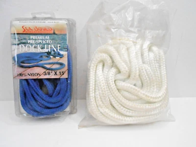 Lote de nueva línea de muelle - 3/8" x 15 pies en caja y 2 lb de 1/2" Foto 1 de 3