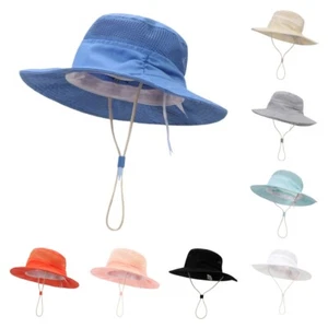 Boy Girl Kid Mesh Bucket Sun Protection Hat Breathable Quick Dry Summer Cap  - Picture 1 of 13
