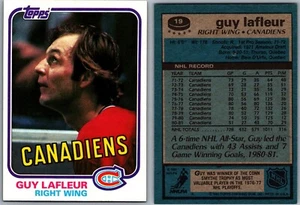 Tarjeta base 81-82 Topps - Guy Lafleur #19 Montreal Canadiens casi nueva - Imagen 1 de 1