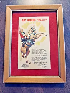 1948 Roy Rogers Wettbewerb Beitrag Postkarte Quäker Müsli König der Cowboys gerahmt - Bild 1 von 9