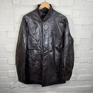 Vintage Reiss Brown Leather Jacket Mens Size UK XXL Brown Genuine Leather - Picture 1 of 8