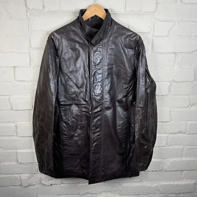 Vintage Reiss Brown Leather Jacket Mens Size UK XXL Brown Genuine Leather - Image 1 of 4