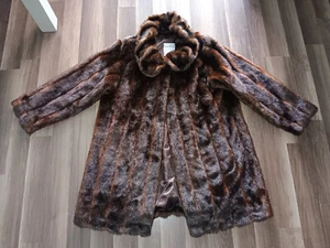 Pamela Mccoy faux fur size 1X women's dark brown color coat - Picture 1 of 23