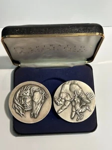 Frank Eliscu 1974 Two-piece medals set in Bronze and silver (4-pieces total) - Picture 1 of 8