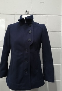 Women's Gap Blue Coat Size 6/Small 78% wool