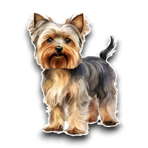 Niedlicher Yorkshire Terrier Welpe Hund Aquarell Tier Vinyl Aufkleber Abziehbild 105 x 78 mm - Bild 1 von 1