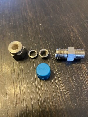 SWAGELOK SS-400-1-2 STAINLESS STEEL 1/4”tube x 1/8”mnpt Straight Connector - Image 1 of 4