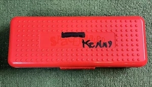 SpaceMaker Box Large School Red Black Pencil Case Storage 1990s Vtg 13"x 5" READ - Picture 1 of 5