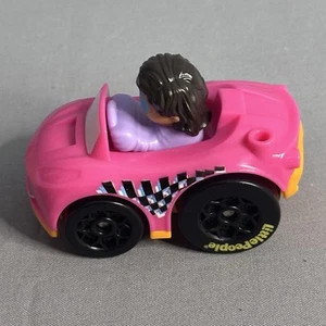 Fisher Price Little People Mattel Racer Wheelie Cars 2013 2019 Pink - Picture 1 of 5