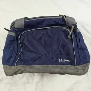 L.L. Bean Blue Insulated Cooler Bag Dual Compartment Shoulder Strap Travel Tote - Picture 1 of 10